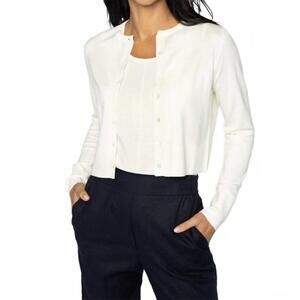 NEW KINROSS dress cardigan in white